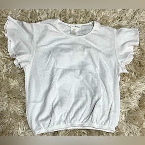 Caution To The Wind White Flutter Sleeve Top - Small